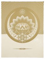 Obey Shepard FAIREY Lotus Crescent (White & Gold), 2013
